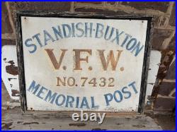 Vintage VFW Sign Standish Buxton Masonite Vintage VFW Sign Standish Buxton Masonite