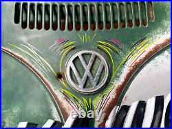 Vintage VOLKSWAGEN Hood VW Hotrod RatRod GARAGE Painted Pinstriped SIGN Wall ART