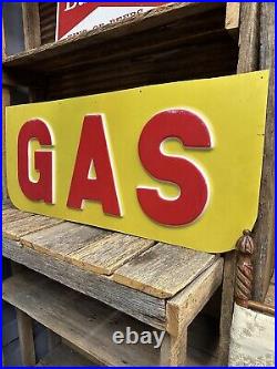 Vintage Vacuum Formed Plastic Gas Sign 3ftx18 Inch