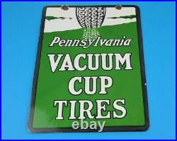 Vintage Vacuum Tires Porcelain Gas Motor Oil Automobile 12 Service Station Sign