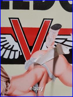 Vintage Veedol Porcelain Sign Old Service Station Motor Oil Advertising Woman 12 Vintage Veedol Porcelain Sign Old Service Station Motor Oil Advertising Woman 12