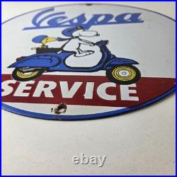Vintage Vespa Sign Snoopy Gas Service Station Porcelain Advertising Sign