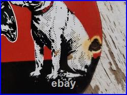 Vintage Victor Porcelain Sign Rca His Masters Voice Nipper Dog Victrola Music