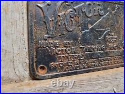 Vintage Victor Sign Gas Oil Cast Iron Rca Victrola Nipper Dog England Music 8