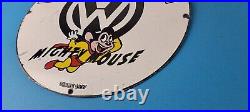 Vintage Volkswagen Sign Porcelain Dealership Sales VW Mighty Mouse Gas Sign