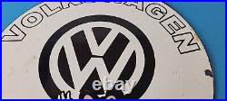 Vintage Volkswagen Sign Porcelain Dealership Sales VW Mighty Mouse Gas Sign