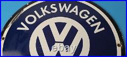 Vintage Volkswagen Sign Porcelain VW Automobile Dealership Sales Gas Pump Sign