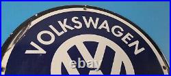 Vintage Volkswagen Sign Porcelain VW Automobile Dealership Sales Gas Pump Sign