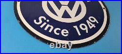 Vintage Volkswagen Sign Porcelain VW Automobile Dealership Sales Gas Pump Sign