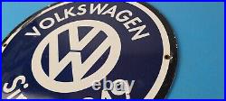 Vintage Volkswagen Sign Porcelain VW Automobile Dealership Sales Gas Pump Sign