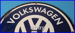 Vintage Volkswagen Sign Porcelain VW Automobile Dealership Sales Gas Pump Sign