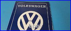 Vintage Volkswagen Sign Service & Sales Automobile Gas Pump Porcelain Sign