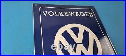 Vintage Volkswagen Sign Service & Sales Automobile Gas Pump Porcelain Sign