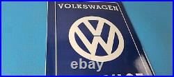 Vintage Volkswagen Sign Service & Sales Automobile Gas Pump Porcelain Sign