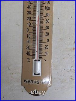 Vintage Volkswagen Vw Bug Thermometer Porcelain Metal Sign
