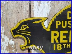 Vintage Voting Porcelain Sign Rare Old Political Dont Pussyfoot Repeal 18th Amdt