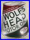 Vintage-WOLF-S-HEAD-Motor-Oil-Metal-Sign-Can-Double-Sided-Original-NICE-24x36-01-kbby