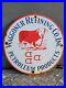 Vintage-Waggoner-Porcelain-Sign-Gas-Station-Oil-Refining-Ranch-Steer-Texas-Rodeo-01-xhx