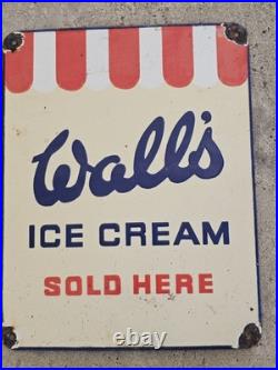 Vintage Walls Ice Cream Porcelain Sign Old Dairy Creamery London Uk Advertising