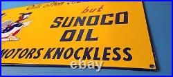 Vintage Walt Disney Porcelain Mickey Mouse Sunoco Gasoline Very Large Pump Sign