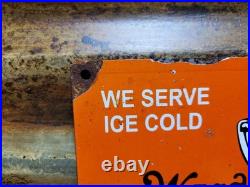 Vintage Ward's Orange Crush Porcelain Sign Old Soda Cola Beverage Advertising