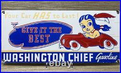 Vintage Washington Gasoline Porcelain Sign, Gas Station, Pump Plate, Motor Oil Vintage Washington Gasoline Porcelain Sign, Gas Station, Pump Plate, Motor Oil