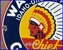 Vintage Washington Gasoline Porcelain Sign, Gas Station, Pump Plate, Motor Oil