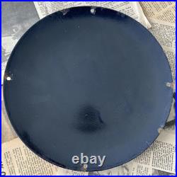 Vintage We Use Genuine Chevrolet Parts 12 Inch Convex Porcelain Enamel Sign