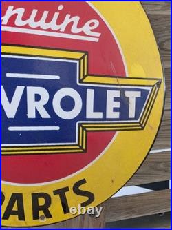Vintage We Use Genuine Chevrolet Parts Porcelain Sign 12