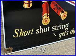Vintage Western Ammunition Porcelain Sign Rifle Shot Gun Disney Mickey Goofy