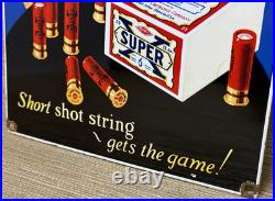 Vintage Western Ammunition Porcelain Sign Rifle Shot Gun Disney Mickey Goofy