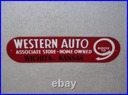 Vintage Western Auto Associate Store Wichita, Kansas 13 Metal Gasoline Oil Sign