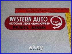 Vintage Western Auto Associate Store Wichita, Kansas 13 Metal Gasoline Oil Sign