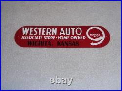 Vintage Western Auto Associate Store Wichita, Kansas 13 Metal Gasoline Oil Sign