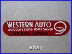 Vintage Western Auto Associate Store Wichita, Kansas 13 Metal Gasoline Oil Sign