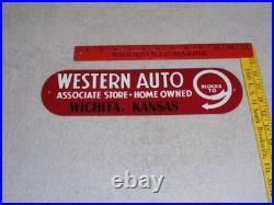 Vintage Western Auto Associate Store Wichita, Kansas 13 Metal Gasoline Oil Sign