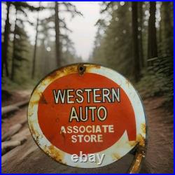 Vintage Western Auto Porcelain Sign Automotive Store Associate Napa O'Reilly USA