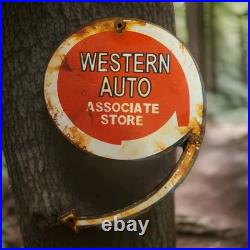 Vintage Western Auto Porcelain Sign Automotive Store Associate Napa O'Reilly USA