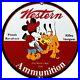 Vintage-Western-Porcelain-Sign-Ammo-12-Gauge-Shells-Bird-Hunting-Disney-Mickey-01-tz