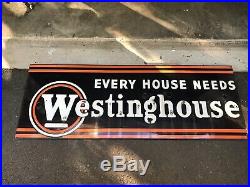 Vintage Westinghouse Porcelain Sign Neon Skin -NICE