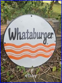 Vintage Whataburger Porcelain Sign Fast Food Restaurant Corpus Christi, Texas Vintage Whataburger Porcelain Sign Fast Food Restaurant Corpus Christi, Texas