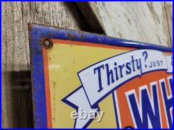 Vintage Whistle Sign Old Metal Tin Tacker Soda Cola Pop Beverage Drink Food 27