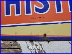 Vintage Whistle Sign Old Metal Tin Tacker Soda Cola Pop Beverage Drink Food 27