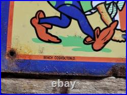 Vintage Whistle Sign Old Metal Tin Tacker Soda Cola Pop Beverage Drink Food 27