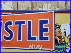 Vintage Whistle Sign Old Metal Tin Tacker Soda Cola Pop Beverage Drink Food 27