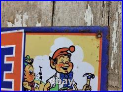 Vintage Whistle Sign Old Metal Tin Tacker Soda Cola Pop Beverage Drink Food 27