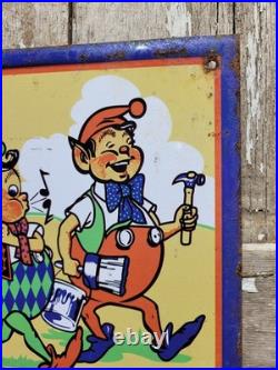 Vintage Whistle Sign Old Metal Tin Tacker Soda Cola Pop Beverage Drink Food 27