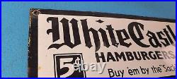 Vintage White Castle Fast Food Burgers Diner Drive Thru Gas Porcelain Pump Sign