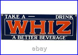 Vintage Whiz Cola Porcelain Sign Gas Station Soda Pop Sprite Coca Pepsi Dew