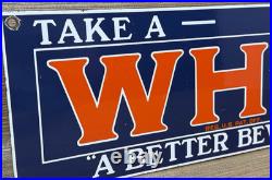 Vintage Whiz Cola Porcelain Sign Gas Station Soda Pop Sprite Coca Pepsi Dew